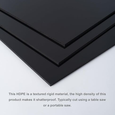 لوح بلاستيكي أسود من البولي إيثيلين عالي الكثافة HDPE بسمك 1/4، 12 × 12 بوصة، 3 قطع in Kuwait