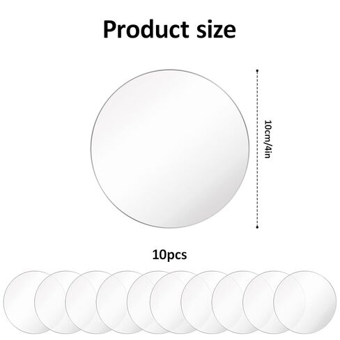 10 Pcs Clear Acrylic Circle Sheets 4 Inch Acrylic Circle Blanks Round Panel Transparent Disc Ornaments for Cake Holders Coasters Picture Frame Painting DIY Crafts in Saudi Arabia