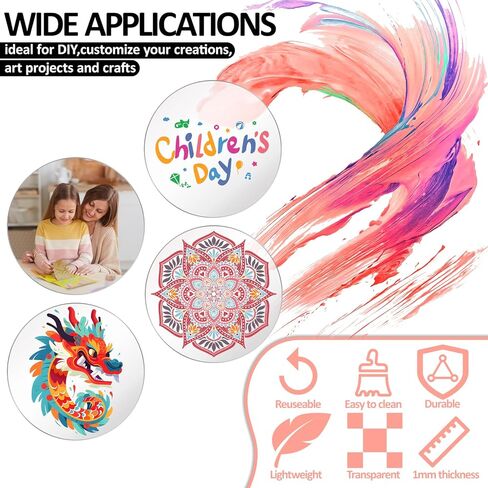 10 Pcs Clear Acrylic Circle Sheets 4 Inch Acrylic Circle Blanks Round Panel Transparent Disc Ornaments for Cake Holders Coasters Picture Frame Painting DIY Crafts in Saudi Arabia