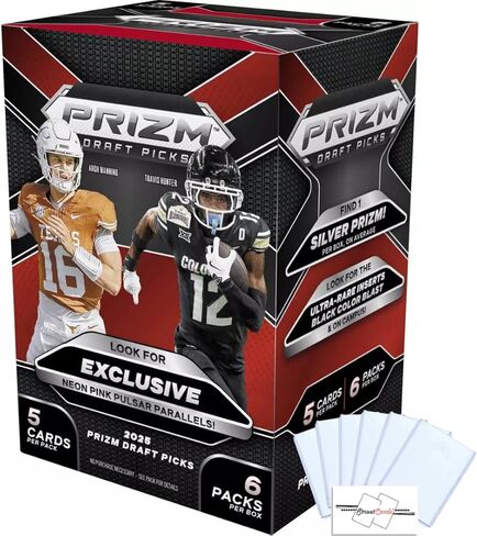 2025 Prizm Draft Picks College Football CFB Blaster Box with 30 Trading Cards + 6 Toploaders and StreetCards Magnet! in Saudi Arabia