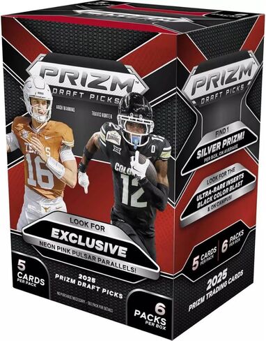 2025 Prizm Draft Picks College Football CFB Blaster Box with 30 Trading Cards + 6 Toploaders and StreetCards Magnet! in Saudi Arabia