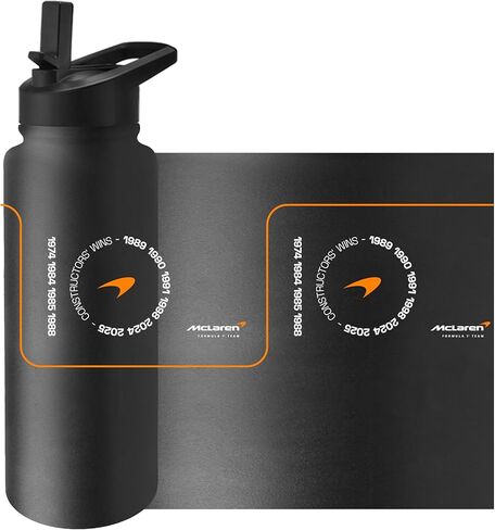 Logo Brands McLaren Formula 1 Team Constructors' Champions 34 oz Quencher Bottle Durable Powder Coat Finish – Officially Licensed Formula 1 Tumbler – Keeps Drinks Cold or Hot for Hours in Saudi Arabia