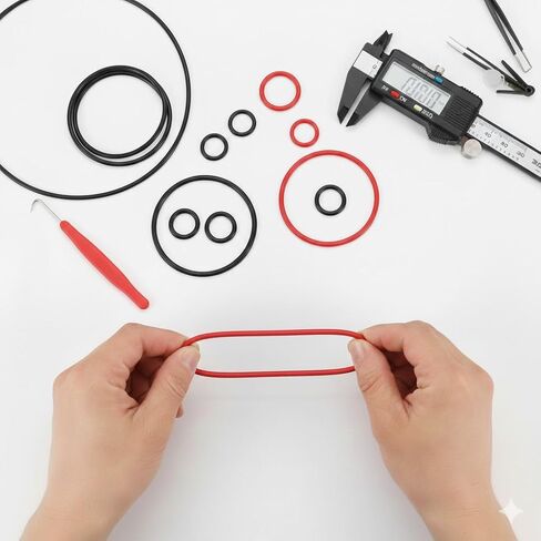 012 Silicone O-Ring, 70A Hardness, Red 3/8" ID, 1/2" OD, 1/16" Width (Pack of 100) in Saudi Arabia