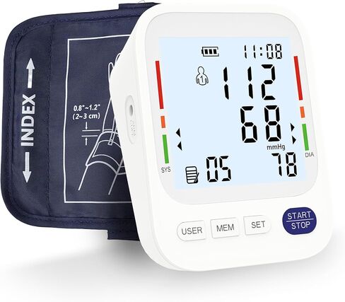 P PANACARE Upper Arm Blood Pressure Monitor – Large LCD Display BP Machine, 2-User 240 Memory, Irregular Heartbeat Detection, Wide Cuff 8.7"-20.5", Type-C Power in Saudi Arabia