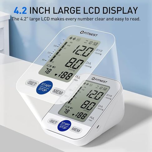 Blood Pressure Monitor, Upper Arm Blood Pressure Monitors for Home Use, Automatic Digital BP Machine, Adjustable Blood Pressure Cuff, High BP Monitor for 2 Users, Large LCD Display, Storage Bag in Saudi Arabia