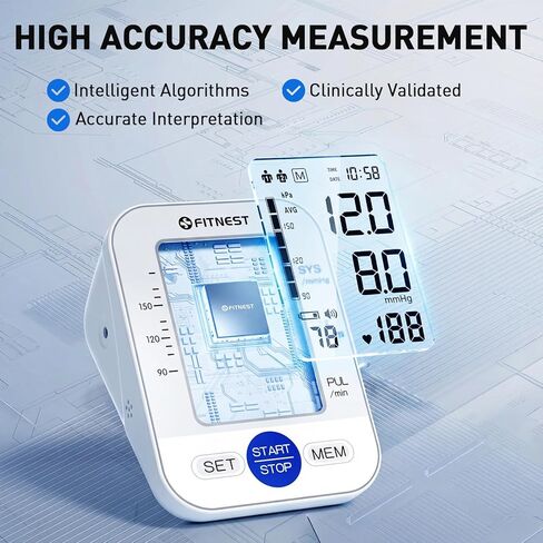 Blood Pressure Monitor, Upper Arm Blood Pressure Monitors for Home Use, Automatic Digital BP Machine, Adjustable Blood Pressure Cuff, High BP Monitor for 2 Users, Large LCD Display, Storage Bag in Saudi Arabia