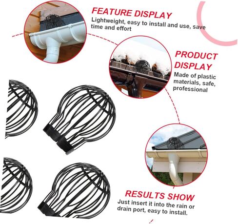 Veemoon 8pcs Drainage Basket Strainer Leaf Filter Gutter Guard Kitchen Drain Cover Channel Drain Roof Blocking Covers in Saudi Arabia