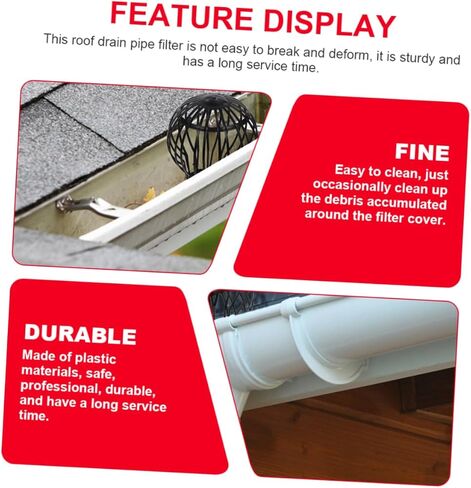 Veemoon 8pcs Drainage Basket Strainer Leaf Filter Gutter Guard Kitchen Drain Cover Channel Drain Roof Blocking Covers in Saudi Arabia