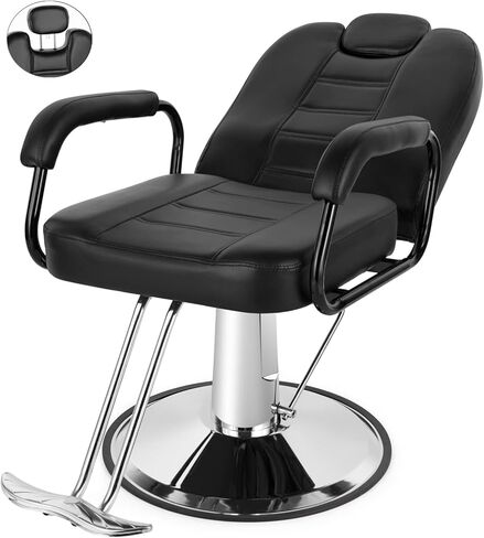 Artist hand Barbers Chairs, Heavy Duty Hydraulic Reclining Salon Chair Spa Furniture Reclining Extra Wider Seat Beauty Hair Salon Equipment(Black) in Kuwait