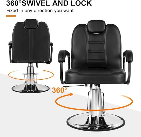 Artist hand Barbers Chairs, Heavy Duty Hydraulic Reclining Salon Chair Spa Furniture Reclining Extra Wider Seat Beauty Hair Salon Equipment(Black) in Kuwait