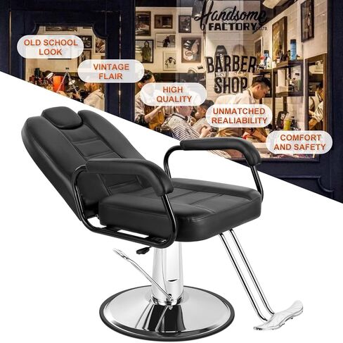 Artist hand Barbers Chairs, Heavy Duty Hydraulic Reclining Salon Chair Spa Furniture Reclining Extra Wider Seat Beauty Hair Salon Equipment(Black) in Kuwait