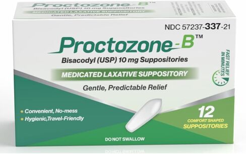 تحاميل Rising PROCTOZONE-B™ Bisacodyl 10 mg - تحميلة ملينة منشطة بدون وصفة طبية للإمساك العرضي - 12 قيراط in Kuwait