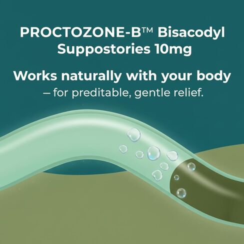 تحاميل Rising PROCTOZONE-B™ Bisacodyl 10 mg - تحميلة ملينة منشطة بدون وصفة طبية للإمساك العرضي - 12 قيراط in Kuwait