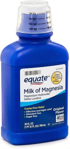 Milk of Magnesia Liquid 1200 mg – 26 fl oz Saline Laxative, Magnesium Hydroxide Original Flavor, Liquid Laxative for Adults and Children 6+, Low Sodium (Pack of 2) in Saudi Arabia