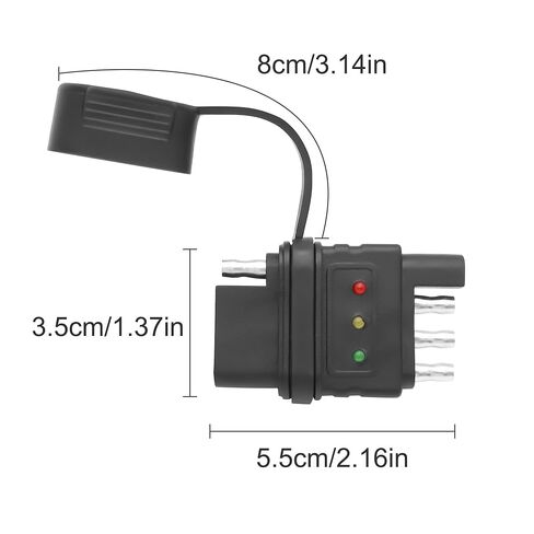 XMSJSIY 4 Way Flat Trailer Wiring Tester Connector 4 Pin Male and Female Trailer Light Tester Plug Adapter Double End Design with LED Bright Indicators -1 PCS in Saudi Arabia