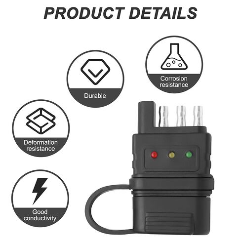 XMSJSIY 4 Way Flat Trailer Wiring Tester Connector 4 Pin Male and Female Trailer Light Tester Plug Adapter Double End Design with LED Bright Indicators -1 PCS in Saudi Arabia