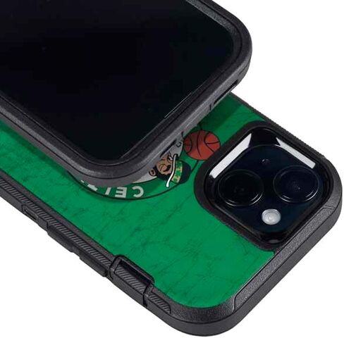 Skinit Decal Phone Skin Compatible with OtterBox Defender iPhone 14 - Officially Licensed NBA Boston Celtics Green Primary Logo Design in Saudi Arabia