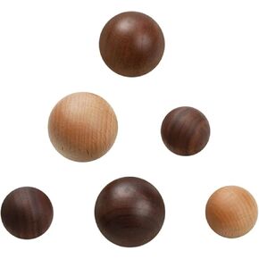 Round Walnut Wood Kitchen Cabinet Door Handle Decor Ball Furniture Hardware Pulls 1Pcs(Walnut 30mm) in Saudi Arabia