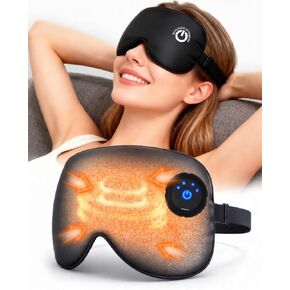 Heated Eye Mask FSA- HSA Eligible Cordless Pure Mulberry Silk Eye Mask for Dry Eyes Relief with 3 Adjustable Heat Settings,1500mAh Rechargeable & Washable Eye Cover for Travel Sleep Therapy in Saudi Arabia