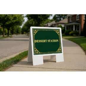 Dessert Station St. Patrick'S Day Irish Clover Fancy Gold Directional Arrows A-Frame Double Sided 23x23 in. sign in Kuwait