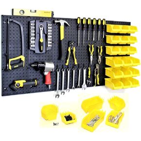 منظم حائط بيجبورد من WallPeg مقاس 60.96 سم × 111.4 سم - مجموعة (PK-312-B) ملحقات منظم لوحة الوتد لتخزين لوحة بيجبورد المرآب، وتنظيم الأدوات والحرف مع بيجبورد. الخطافات وصناديق الوتد in Kuwait