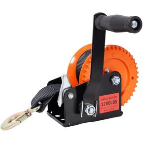 ونش يدوي 1200 رطل مع حزام 19.6 قدم - ونش يدوي كرنك، سقاطة ثنائية الاتجاه، نسبة تروس 4.1:1، ونش مقطورة محمول للقارب ATV Jet Ski in Kuwait