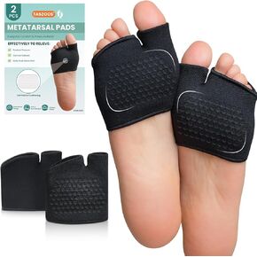 Metatarsal Pads for Women & Men - 1 Pair Ball of Foot Cushion with Gel Pads for Pain Relief, Metatarsalgia, Morton's Neuroma - Foot Pads Support for Walking, Running, Standing (Large, Black) in Kuwait