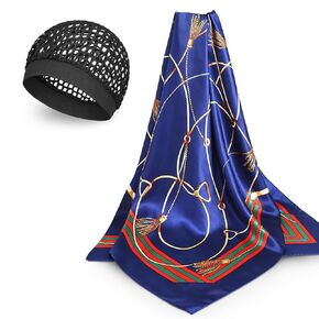 شبكة شعر للضغط الحريري مع وشاح من الساتان، مجموعة وشاح وشبكة شعر ملفوفة، لفافة شعر حريرية للنوم، وشاح رأس متعدد التصميمات للنساء in Kuwait