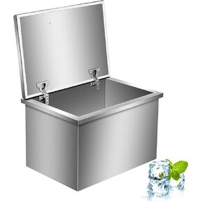 Drop in Ice Chest, Ice Cooler with 304 Stainless Steel Cover Drop in Ice Bin Included Drain-Pipe and Drain Plug for Cold Wine Beer in Kuwait