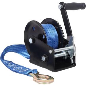 ونش مقطورة قارب 1200 رطل مع حزام 19 قدم، كرنك حبل عالي التحمل مع سقاطة ثنائية الاتجاه، ونش كرنك يدوي يعمل يدويًا، ونش محمول بنسبة تروس 4.1:1، للمقطورة أو القارب أو سحب ATV، أسود in Kuwait