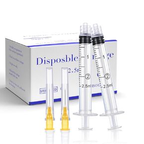 20 Pack 1ml 27Ga 1/2" Plastic Lab Luer Lock Syringe, Scientific Industrial Supplies, Disposable Individually Wrapped in Kuwait