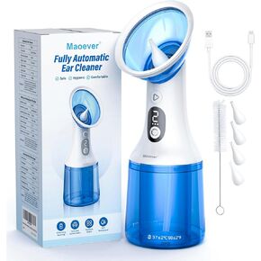 Electric Ear Wax Removal with One-Piece Waste Tank, Water Powered Ear Cleaner with 4 Pressure Modes for 200ml Earwax Remove at Home, USB-C Cable, IPX7 (Cornflower Blue) in Kuwait