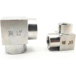 304 الفولاذ المقاوم للصدأ 90 الكوع المتساوي 1/8 "1/4" 3/8 "1/2" 3/4 "ارتفاع ضغط أنثى موضوع الزاوية اليمنى قطعة توصيل (3/4 بوصة) in Kuwait