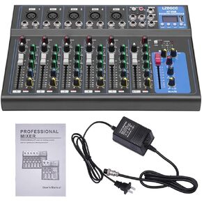 7 Channel Professional Audio Mixer, Bluetooth Portable Audio Mixer Board, USB Sound Mixing Console With 48v Phantom Power, Sound Board, DJ mixers for Live Show Streaming Recording Music Stage Karaoke in Kuwait