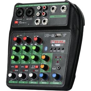 4 Channel Professional mixer audio 99DSP Bluetooth U disk 48V Phantom Power Source USB recording,dj mixer,Suitable for beginners Live streaming in Saudi Arabia