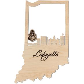 LazerEdge West Virginia Mountaineers WVU Skyline Wooden Wall Art Décor - Handcrafted from Cherry Wood - Standard Size - Officially Licensed Product in Kuwait