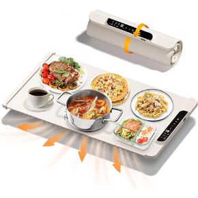 Food Warming Mat, 26'' x 15'' Electric Silicone Warming Tray with 11-Temp Control & Timer, Child Lock, Portable Food Warmer Mat for Buffets, Parties & Gatherings in Kuwait