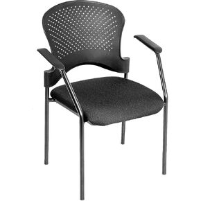 كرسي يوروتيك راينور القماشي بريز 4 أرجل جانبية، إطار أسود، أسود in Kuwait