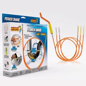 أداة إزالة انسداد الشعر من FlexiSnake Drain Weasel PowerSnake - مثقاب ثعبان السباكة لتنظيف الدش، وحوض الاستحمام، والحمام مع موصل الحفر، ومقبض دوار و3 عصا، بطول 91.44 سم، صنع في الولايات المتحدة الأمريكية in Kuwait