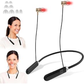 جهاز العلاج بالضوء الأحمر اللاسلكي 2 في 1 للأذنين والأنف، ضوء أحمر 660 نانومتر و810 نانومتر بالقرب من ضوء الأشعة تحت الحمراء، تصميم يمكن ارتداؤه على الرقبة مع وظيفة مؤقت للعناية بالصحة اليومية in Kuwait