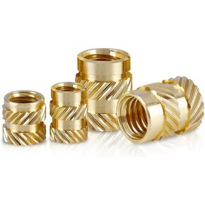 Knurled Brass Nuts,Nuts Assortment Kit, M2 M2.5 M3 M4 M5 M6 Brass Hot Melt Insert Knurled Nut Thread Heat Molding SL-type Double Twill Injection Embedment Nut for 3D Printer (Color : Lenth 4mm 30pcs_M in Saudi Arabia