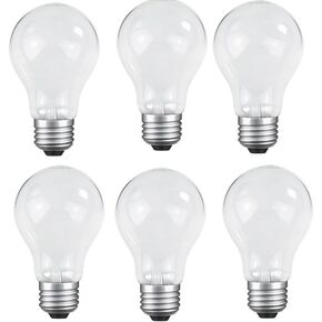 لمبات الإضاءة المتوهجة 60 وات، E26 A19 60 وات مصابيح تعتيم بدون خطوات 400 لومن، 3000 كلفن أبيض دافئ ناعم، لمبة فتيل متوهجة من الزجاج الشفاف العتيق للمنزل (6 عبوات) in Kuwait