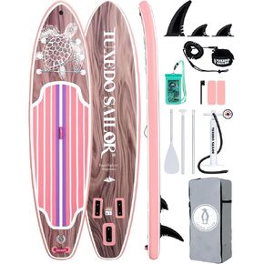 لوح تجديف قابل للنفخ بطول 11 بوصة من Tuxedo Sailor مع ملحقات SUP وسطح EVA مضاد للانزلاق وزعنفة كبيرة وألواح تجديف للبالغين والشباب من جميع مستويات المهارة in Kuwait