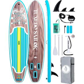 لوح تجديف قابل للنفخ بطول 11 بوصة من Tuxedo Sailor مع ملحقات SUP وسطح EVA مضاد للانزلاق وزعنفة كبيرة وألواح تجديف للبالغين والشباب من جميع مستويات المهارة in Kuwait