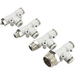 PB PD PX M5 1/8" 1/4" 3/8" 1/2" BSPT ذكر - 14 مم OD أنبوب T 3 طرق دفع هوائي لتوصيل ضاغط التحرير السريع (PD، 14MM_1/4") in Kuwait