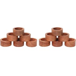 مجموعة حلقات مناديل الراتنج الكلاسيكية المصنوعة يدويًا، حاملات طاولات الطعام للاستخدام اليومي، والعطلات، والكريسماس، وعيد الشكر، وديكور المزرعة (راتنج خشبي، مجموعة من 12) in Kuwait