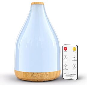 Essential Oil Diffuser for Home, 300ML Modern Décor Aromatherapy Diffusers Large Room Fresh Air Scent, Ultrasonic Cool Mist Humidifier & Color Light, 1-3-6H Timer Auto Shut-Off, Brown in Kuwait