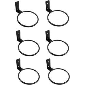 6 قطع حامل كرة معدني أسود مثبت على الحائط بقطر 4 بوصات - رف تخزين عالمي لكرة السلة وكرة القدم والكرة الطائرة وكرة القدم (عرض موفر للمساحة) in Kuwait