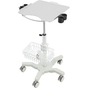 عربة دوارة طبية مع 5 عجلات قابلة للقفل، عربة أدوات من سبائك الألومنيوم قابلة للتعديل بارتفاع 24-38 بوصة، سعة 22 رطلًا للاستخدام المنزلي في عيادة المستشفى وصالون التجميل in Kuwait