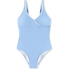 ملابس سباحة للفتيات من GEMLON قطعة واحدة ملابس سباحة مبطنة بحزام قابل للتعديل للشاطئ بدلة استحمام للشاطئ بألوان متباينة للمراهقين 7-16 سنة in Kuwait